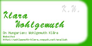 klara wohlgemuth business card