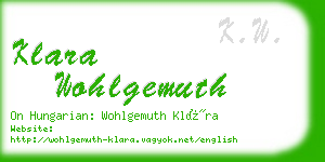 klara wohlgemuth business card